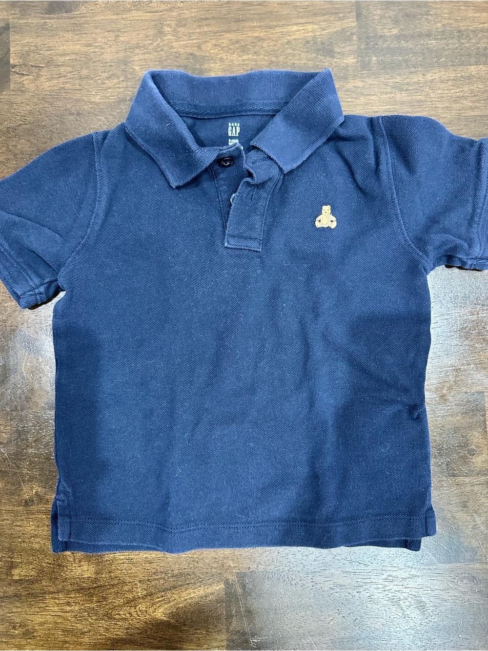 GAP Navy Polo Shirt with Small Tan Bear Patch